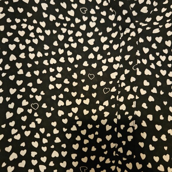 #483-Daniel Rainn- Black w White hearts Button-up Blouse. Sz. 2X - Picture 3 of 12